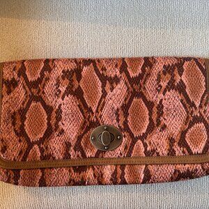 Snakeskin Print Clutch